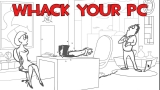 Gameplay screenshot of the interactive stress relief game Whack Your Computer