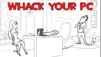 Gameplay screenshot of the interactive stress relief game Whack Your Computer