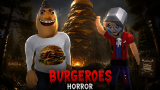 The neon sign of Burgeroes shining in the dark