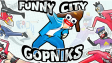 Funny City Gopnik characters standing in the street