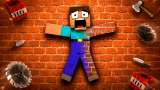 A blocky ragdoll character tumbling down a massive tower obstacle course