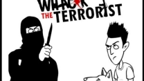 An interactive room setting with various clickable household objects in Whack the Terrorist