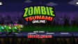A massive green wave of zombies sprinting through a city street background