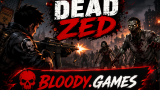 A sniper scope view aimed at a horde of approaching zombies in Dead Zed