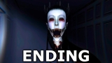 A glowing red eye rune painted on a dark mansion wall in Eyes: The Horror Game