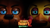 Toy Bonnie standing in the illuminated security office hallway in FNAF 2