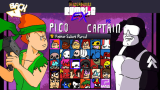 Iconic crossover fighters Pico and Hank facing off in a vibrant platform arena in Newgrounds Rumble