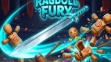 Two wobbly physics ragdoll fighters clashing mid-air in Ragdoll Fury