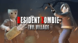 A player aiming a shotgun at zombie hordes in a dark village setting in Resident Zombie – Evil Village
