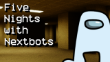 A creepy floating Nextbot png image lurking down a dark security hallway in Five Nights with Nextbots