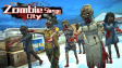 A survivor firing heavy weapons against a crowd of attacking zombies on Bloody.games