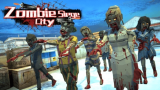 A survivor firing heavy weapons against a crowd of attacking zombies on Bloody.games