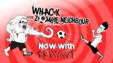 A homeowner facing off against a zombie neighbor in a suburban backyard in Whack Your Zombie Neighbour